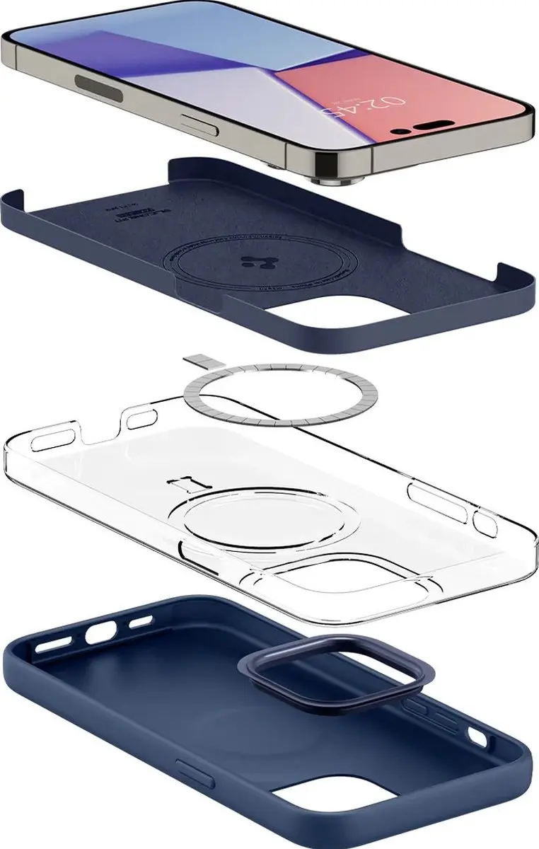 Spigen Silicone Fit Mag Hoesje iPhone 14 Pro ACS04992 - Blauw - afbeelding 6 van 6