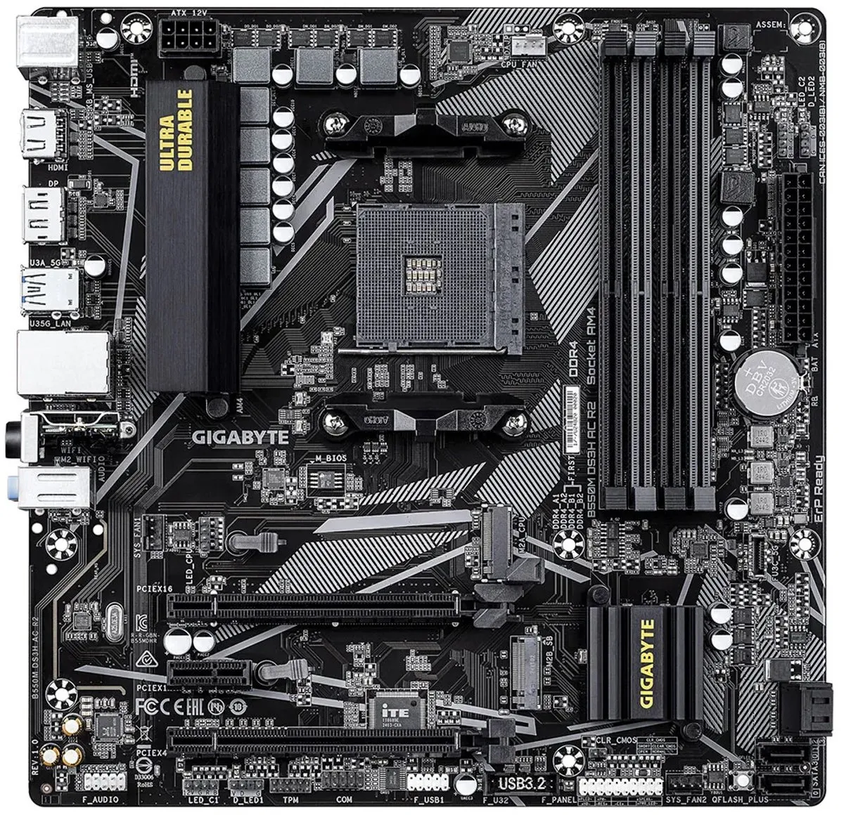 Gigabyte B550M DS3H AC R2 Moederbord - AM4
