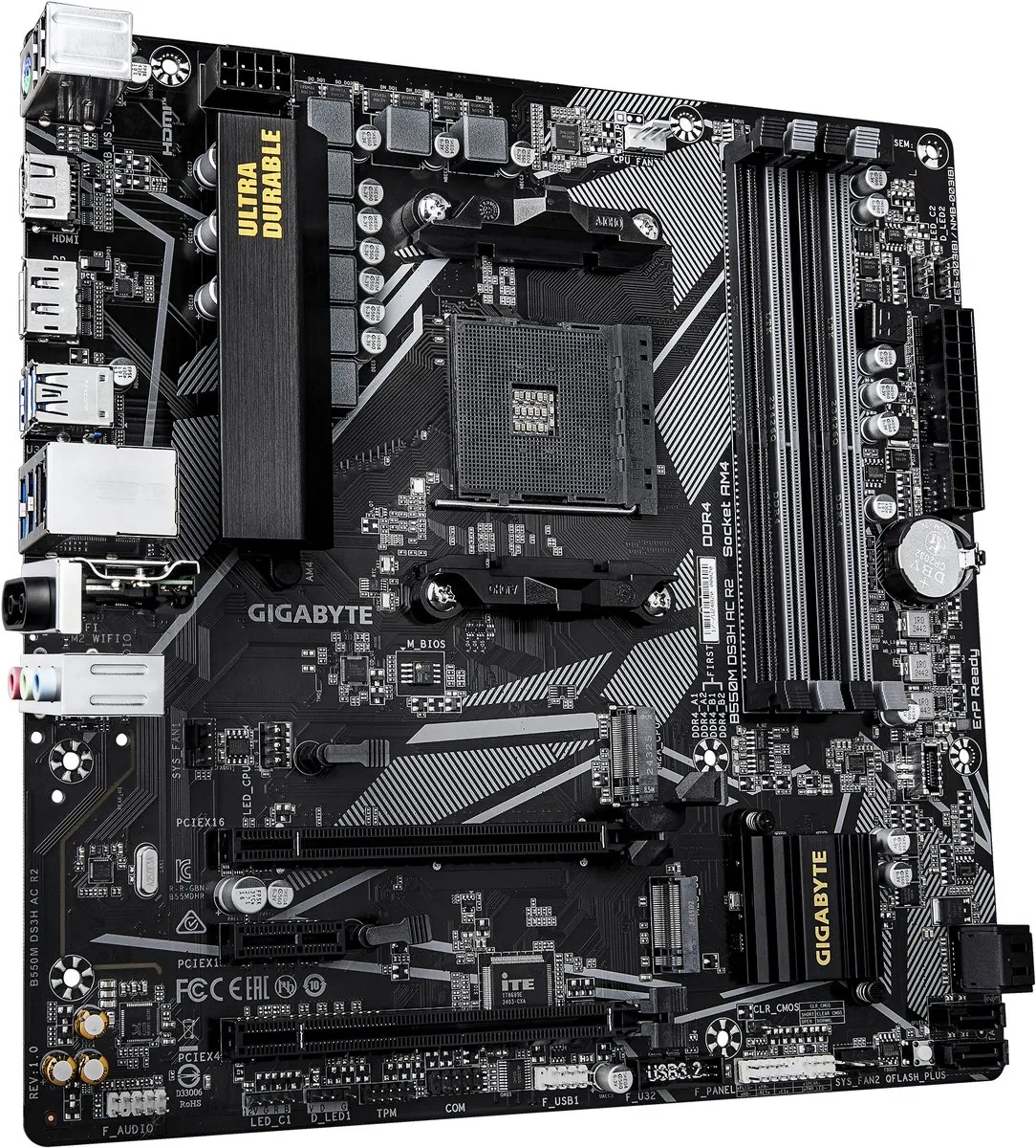 Gigabyte B550M DS3H AC R2 Moederbord - AM4