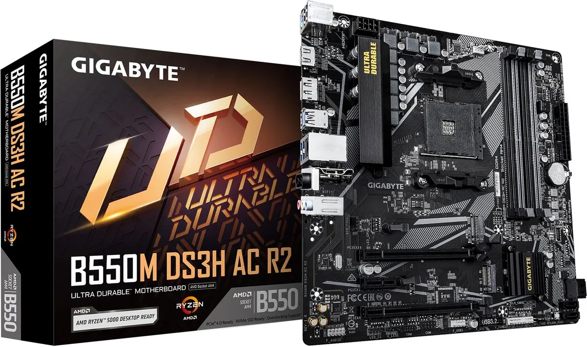 Gigabyte B550M DS3H AC R2 Moederbord - AM4