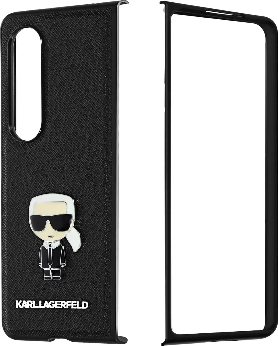 Karl Lagerfeld Galaxy Z Fold 4 Bookcase Hoesje - Effen Zwart - KLHCZFD4IKMSBK - afbeelding 2 van 6