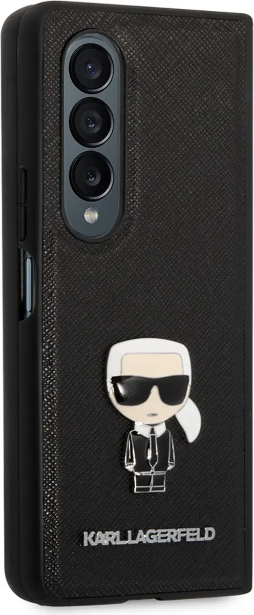 Karl Lagerfeld Galaxy Z Fold 4 Bookcase Hoesje - Effen Zwart - KLHCZFD4IKMSBK - afbeelding 5 van 6