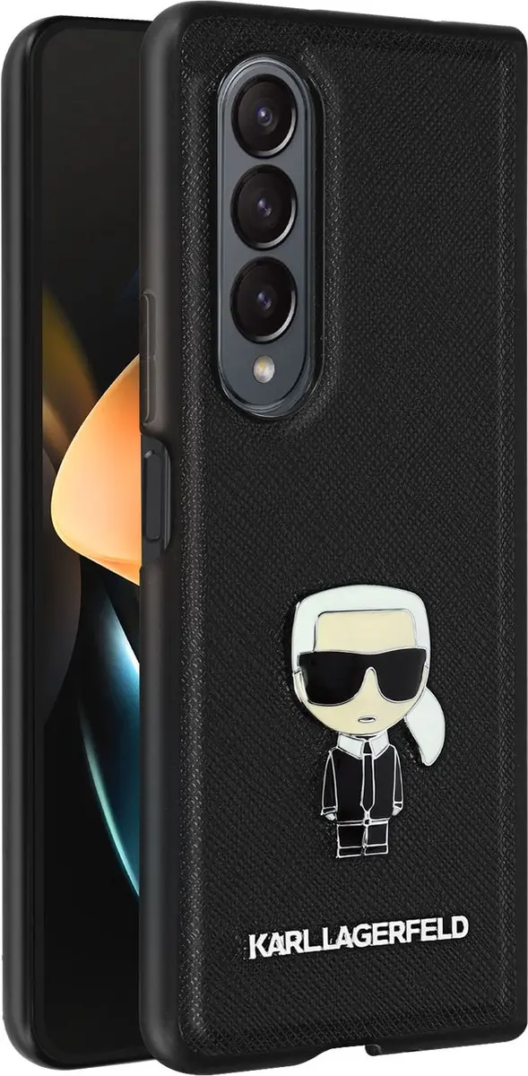 Karl Lagerfeld Galaxy Z Fold 4 Bookcase Hoesje - Effen Zwart - KLHCZFD4IKMSBK - afbeelding 6 van 6