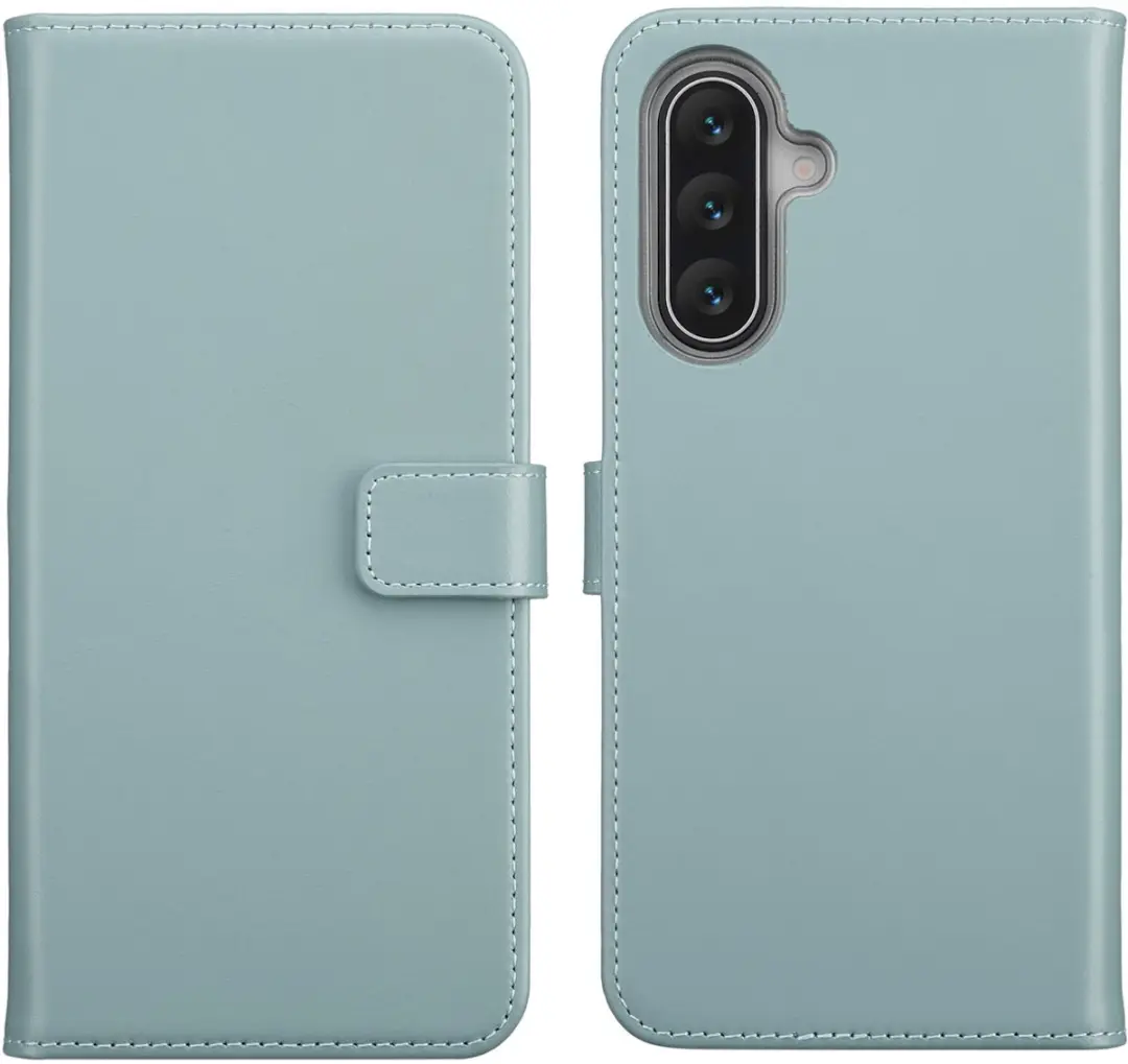 Selencia Hoesje Samsung Galaxy A17 Lederen Bookcase - Lichtblauw