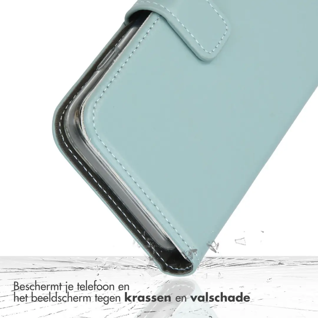 Selencia Hoesje Samsung Galaxy A17 Lederen Bookcase - Lichtblauw
