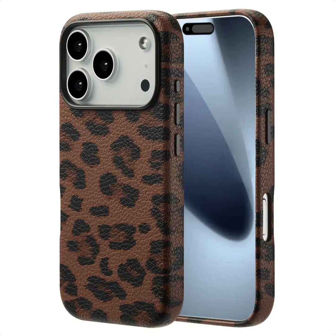 Selencia Hoesje iPhone 17 Pro - Sabi Panterprint - Mocha Brown