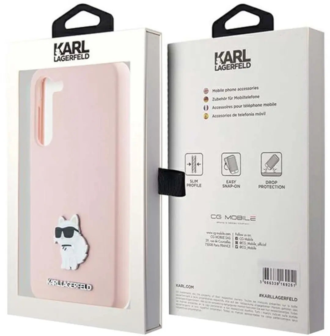 Karl Lagerfeld Silicone Case KLHCS24MSMHCNPP - Roze