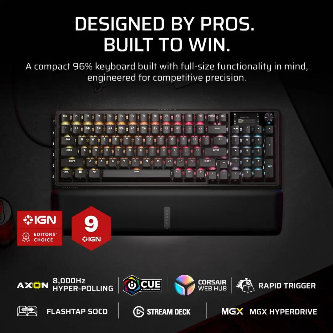 Corsair Vanguard Pro 96 CH-91E911G-NA Gaming Toetsenbord - Zwart