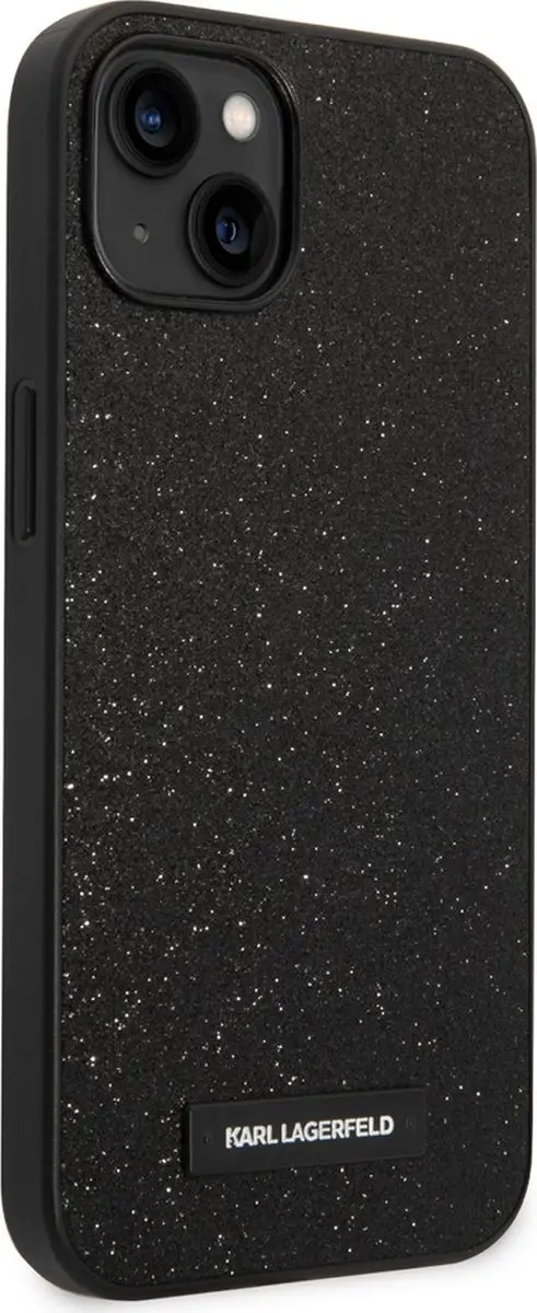 Karl Lagerfeld Glitter Back Case iPhone 14 Plus - Zwart