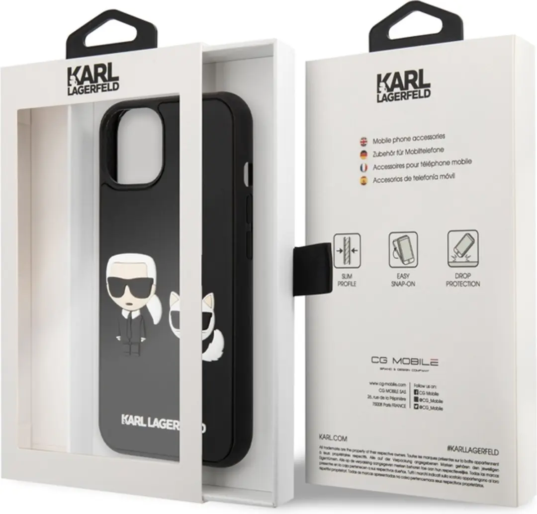 Karl Lagerfeld Karl & Choupette iPhone 13 Pro Max Hardcase - Zwart