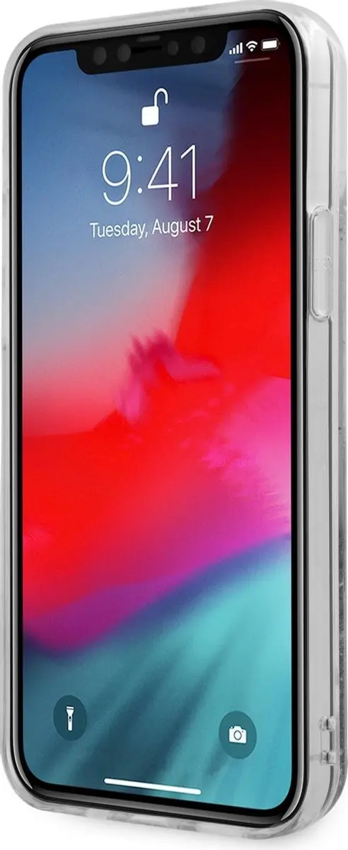 Karl Lagerfeld iPhone 12 Pro Max Hoesje - Zwart Liquid Glitter - 3700740483367