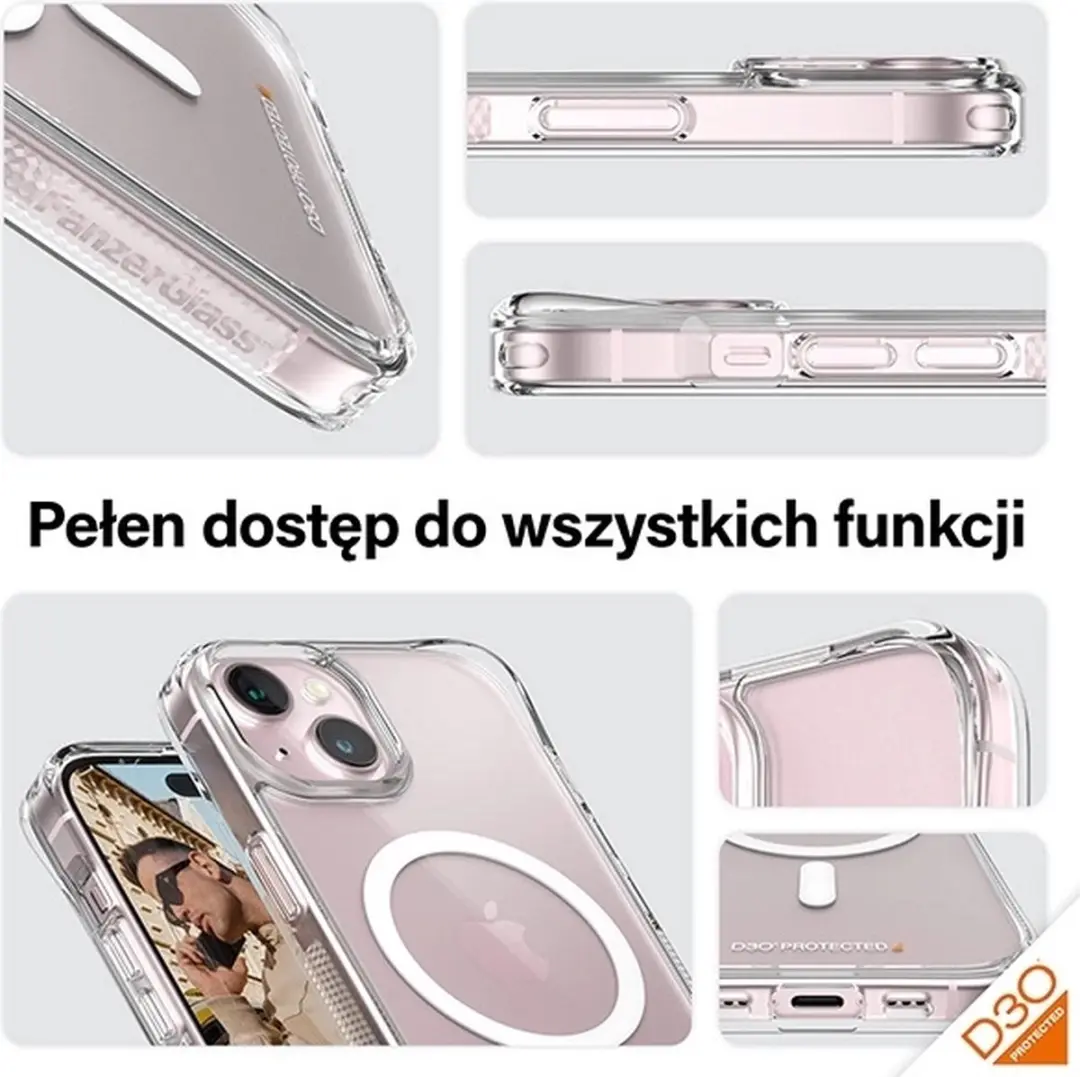 PanzerGlass MagSafe HardCase D3O iPhone 15 - 6.1" - Transparant
