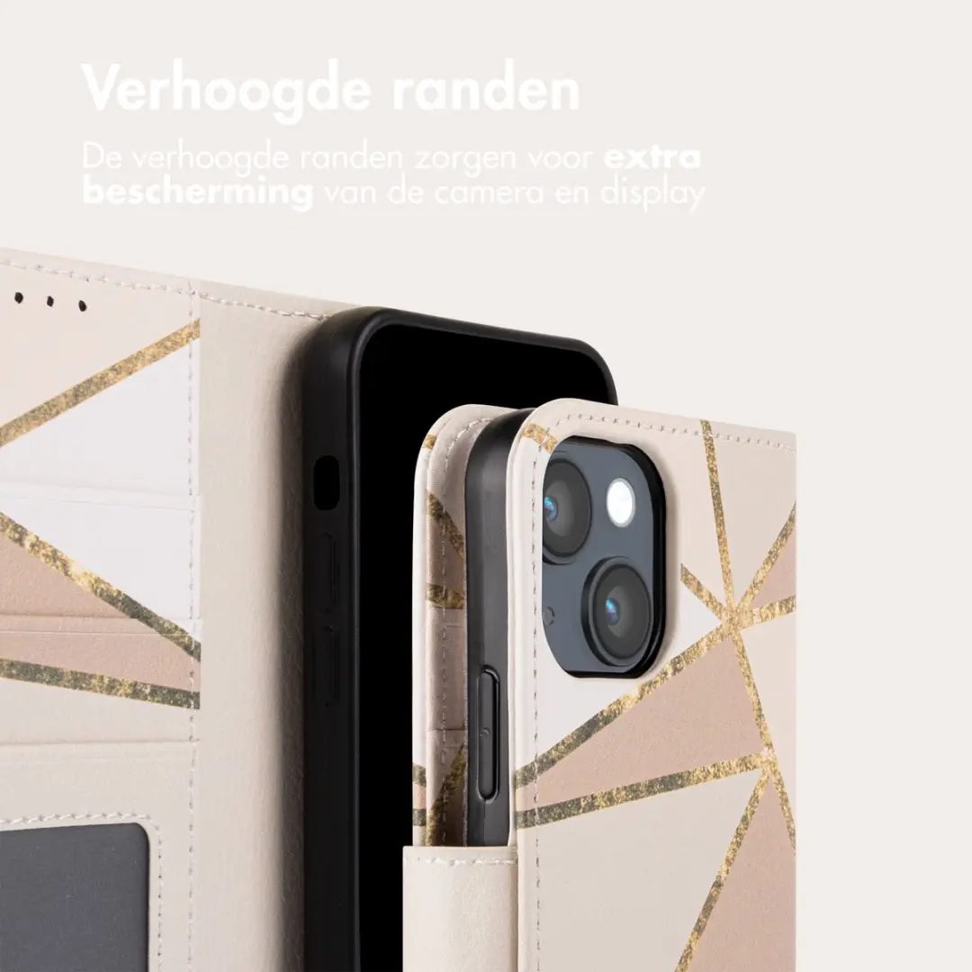 Imoshion iPhone 14 Hoesje Beige Graphic - 3 Pasjes