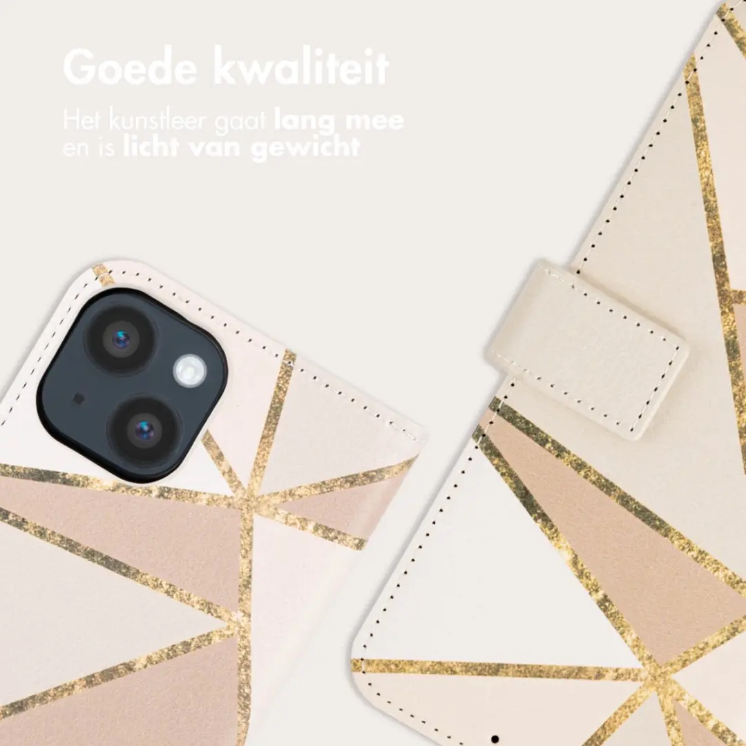 Imoshion iPhone 14 Hoesje Beige Graphic - 3 Pasjes