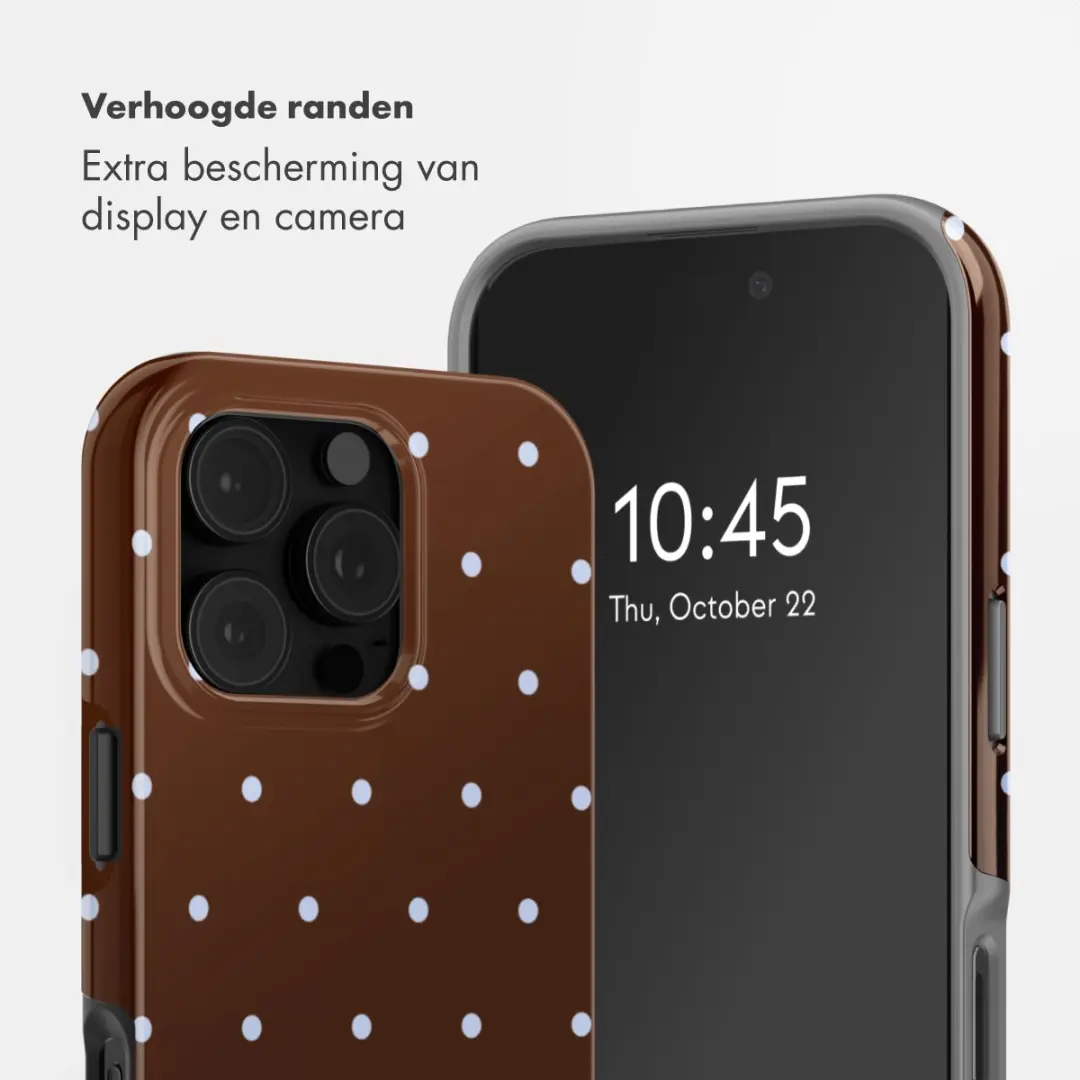Selencia Hoesje iPhone 16 Pro Max Happy Dots Chocolate