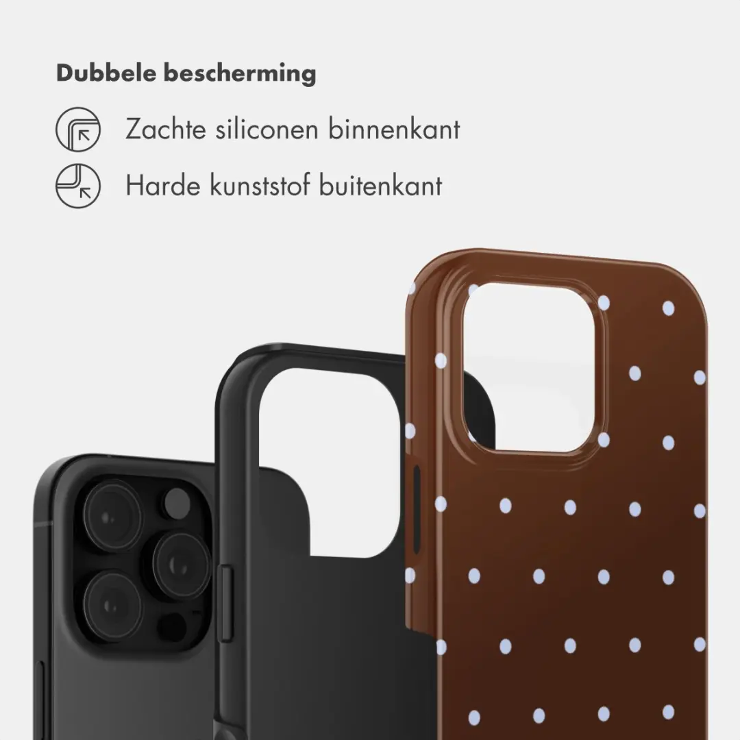 Selencia Hoesje iPhone 16 Pro Max Happy Dots Chocolate