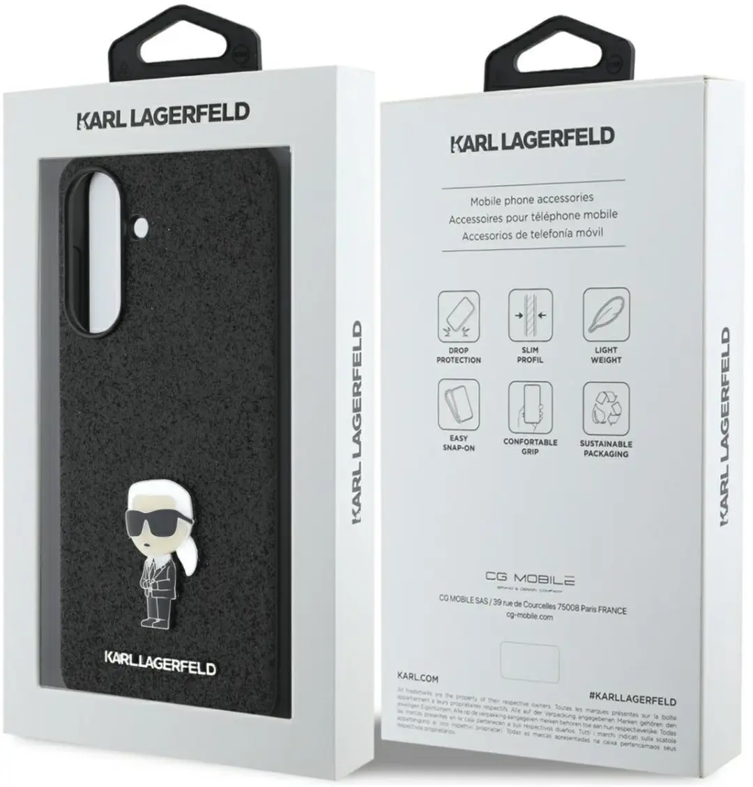 Karl Lagerfeld Glitter Telefoonhoes Samsung Galaxy A36 - Zwart - afbeelding 6 van 6