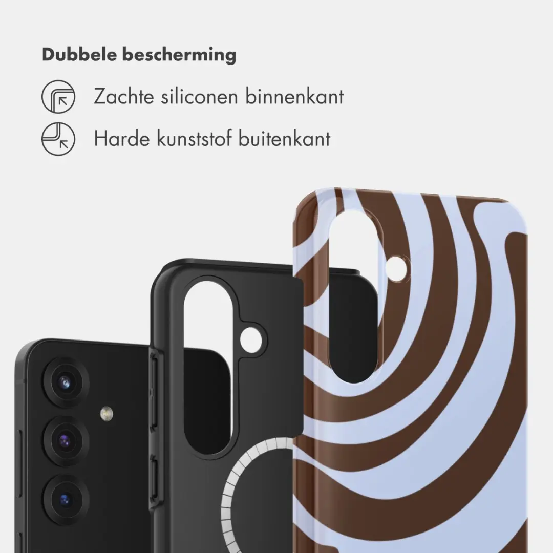 Selencia Hoesje Samsung Galaxy S25 Dream Swirl Chocolate - MagSafe