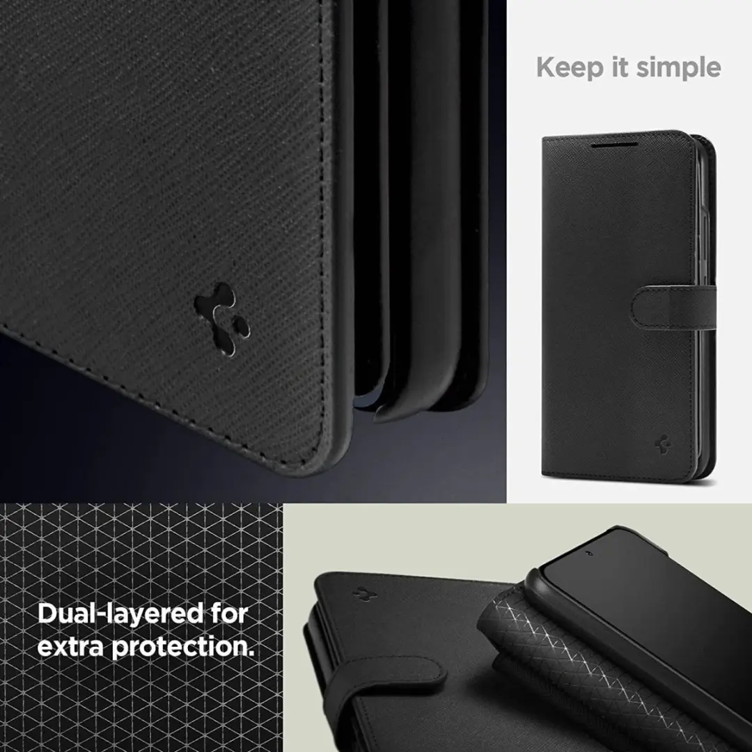 Spigen Wallet S Plus ACS05893 Portemonnee - Samsung Galaxy A54 - 6 Pasjes - Zwart - afbeelding 6 van 6