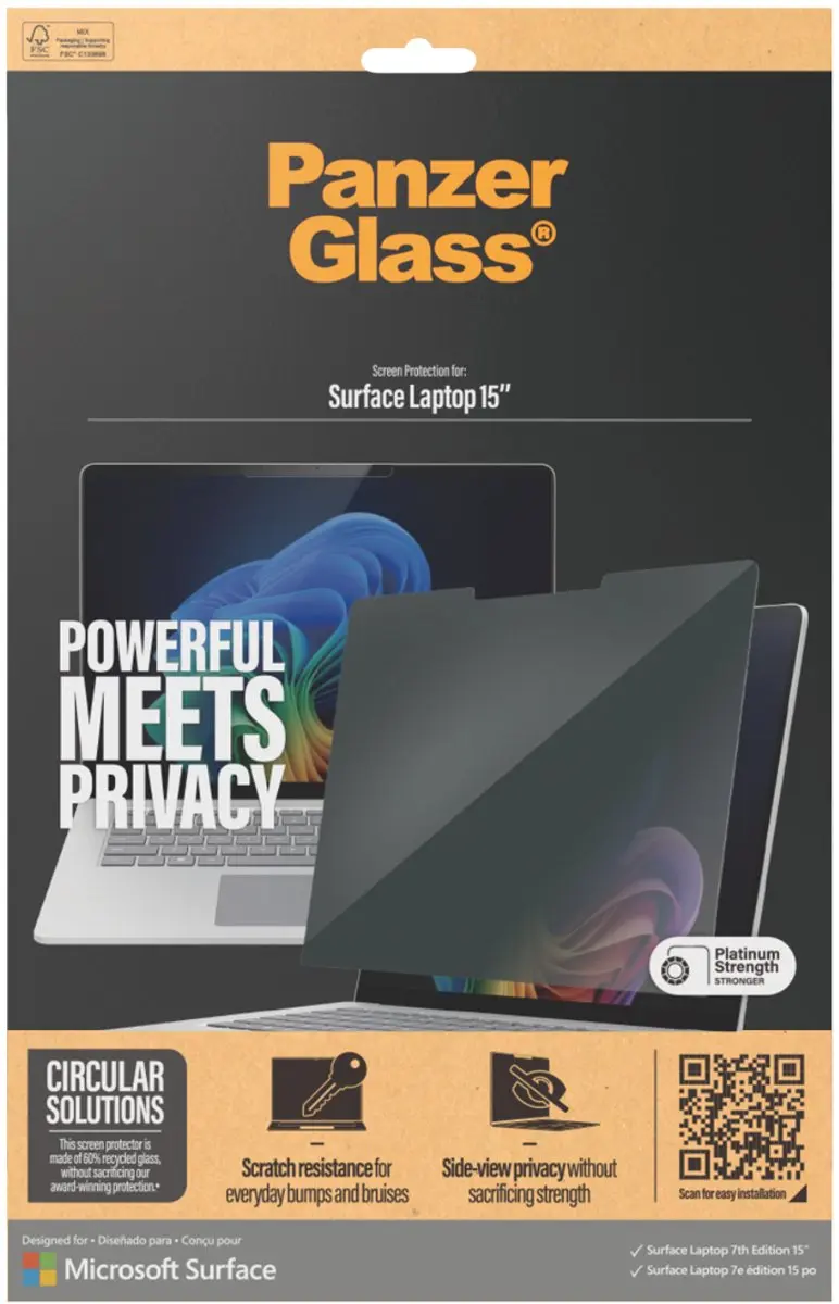 PanzerGlass P6276 Schermbeschermer Microsoft Surface Laptop 7 15" - Transparant