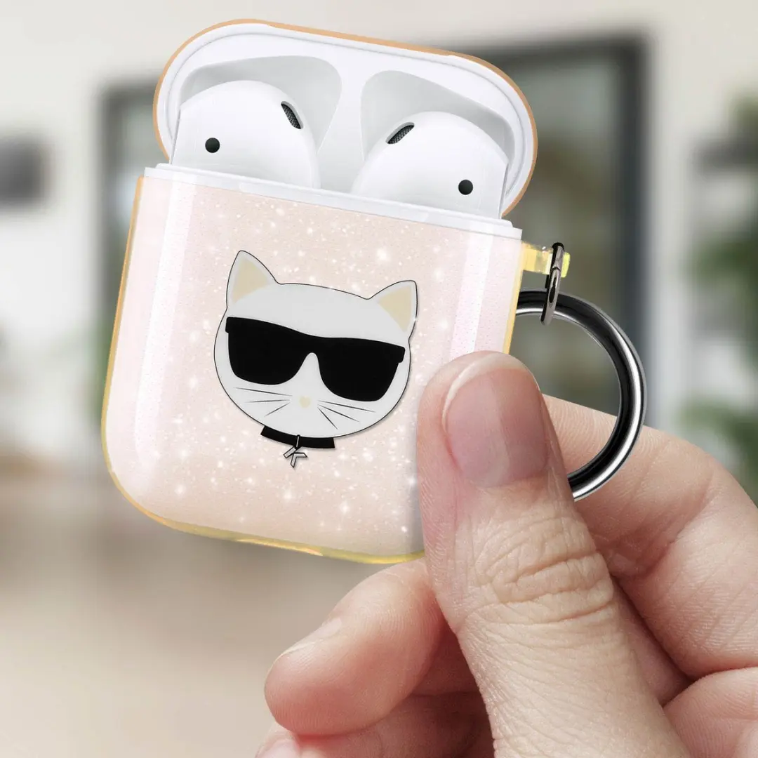 Karl Lagerfeld Hoesje AirPods Siliconen Champagneroze