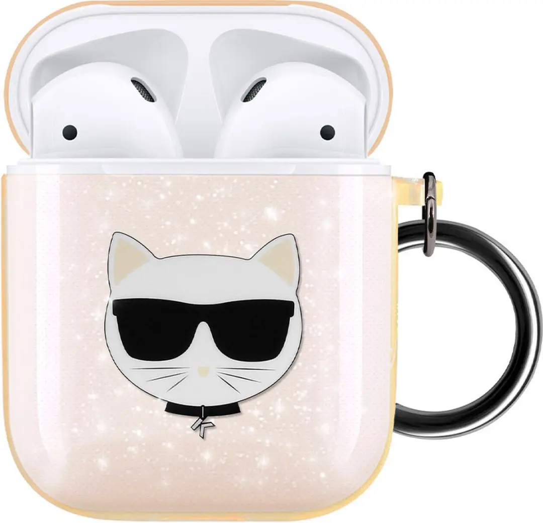 Karl Lagerfeld Hoesje AirPods Siliconen Champagneroze