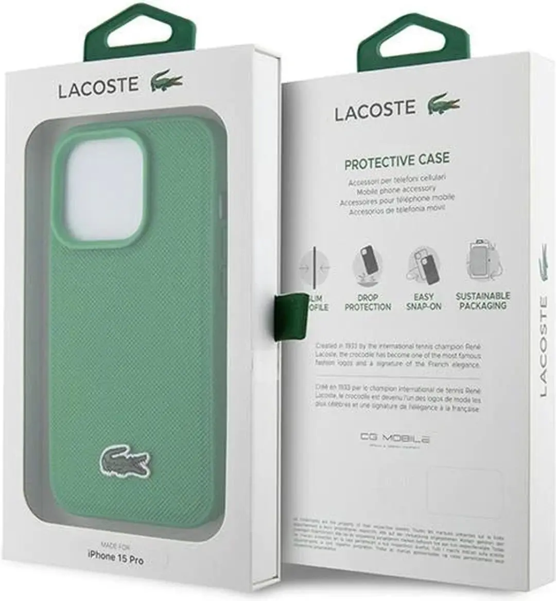 Lacoste Iconic Hoesje iPhone 15 Pro - Groen - MagSafe - afbeelding 5 van 6