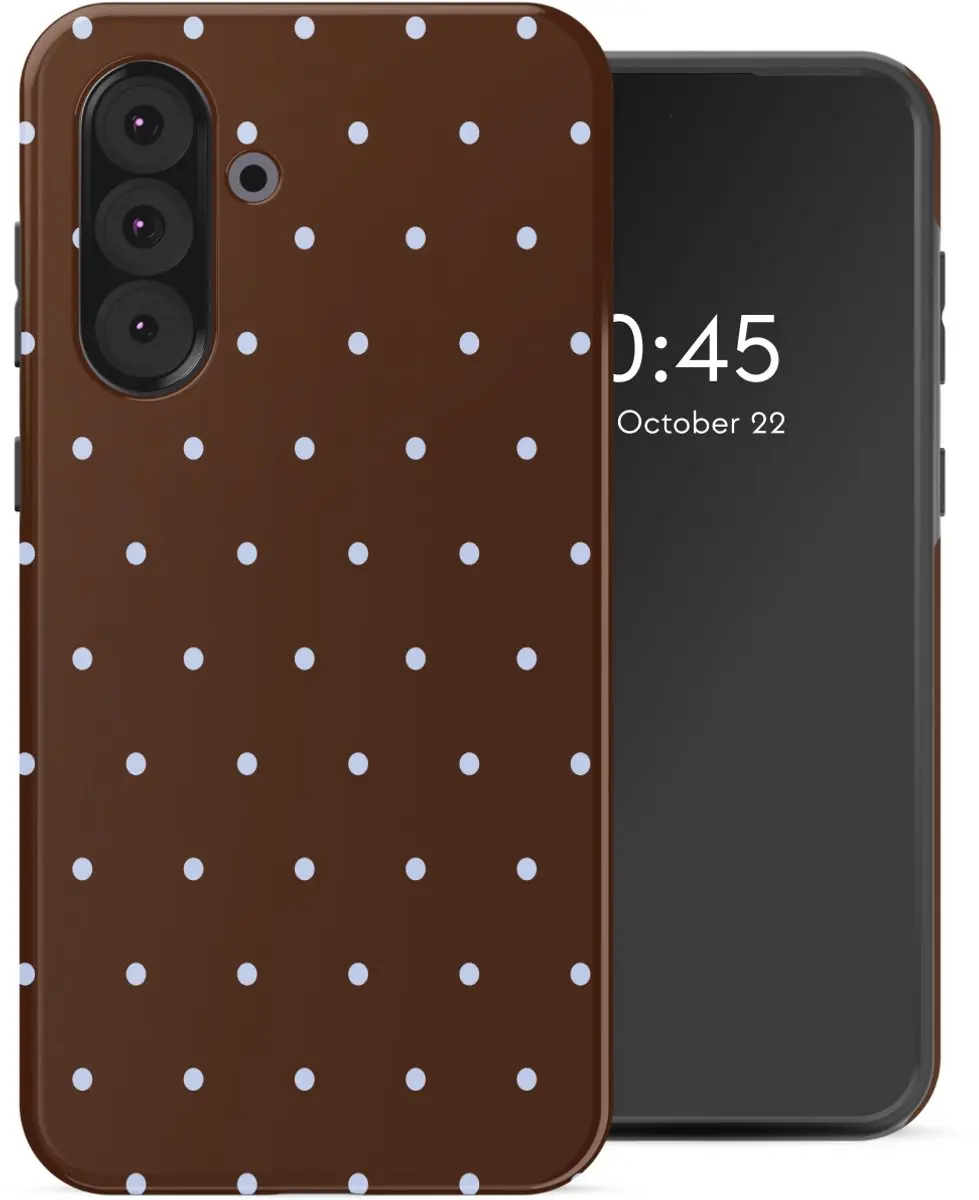 Selencia Hoesje Samsung Galaxy A36/A56 - Happy Dots Chocolate