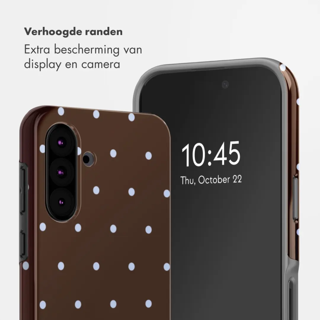Selencia Hoesje Samsung Galaxy A36/A56 - Happy Dots Chocolate