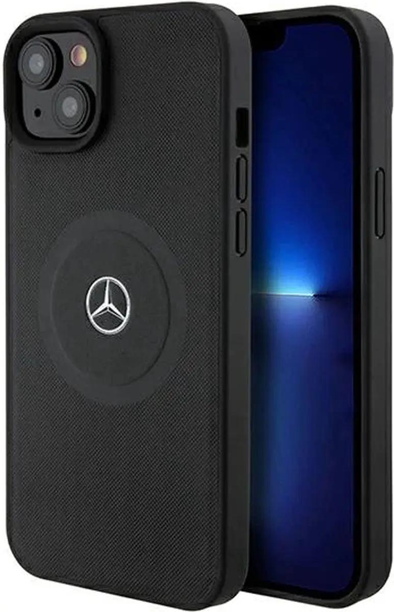 Mercedes-Benz Crossed Lines Back Case - iPhone 15 MagSafe - Zwart