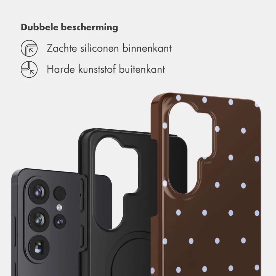 Selencia Hoesje Samsung Galaxy S26 Ultra Happy Dots Chocolate