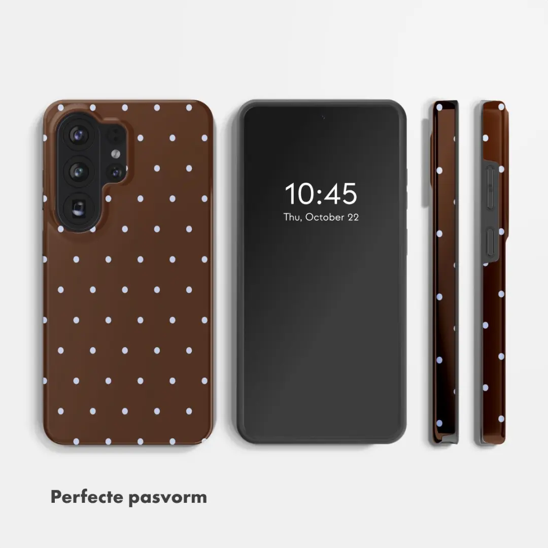 Selencia Hoesje Samsung Galaxy S26 Ultra Happy Dots Chocolate