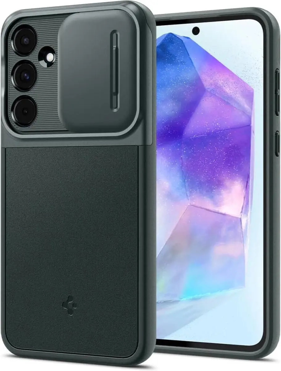 Spigen Optik Armor ACS07536 Hoesje - Samsung Galaxy A55 - Groen