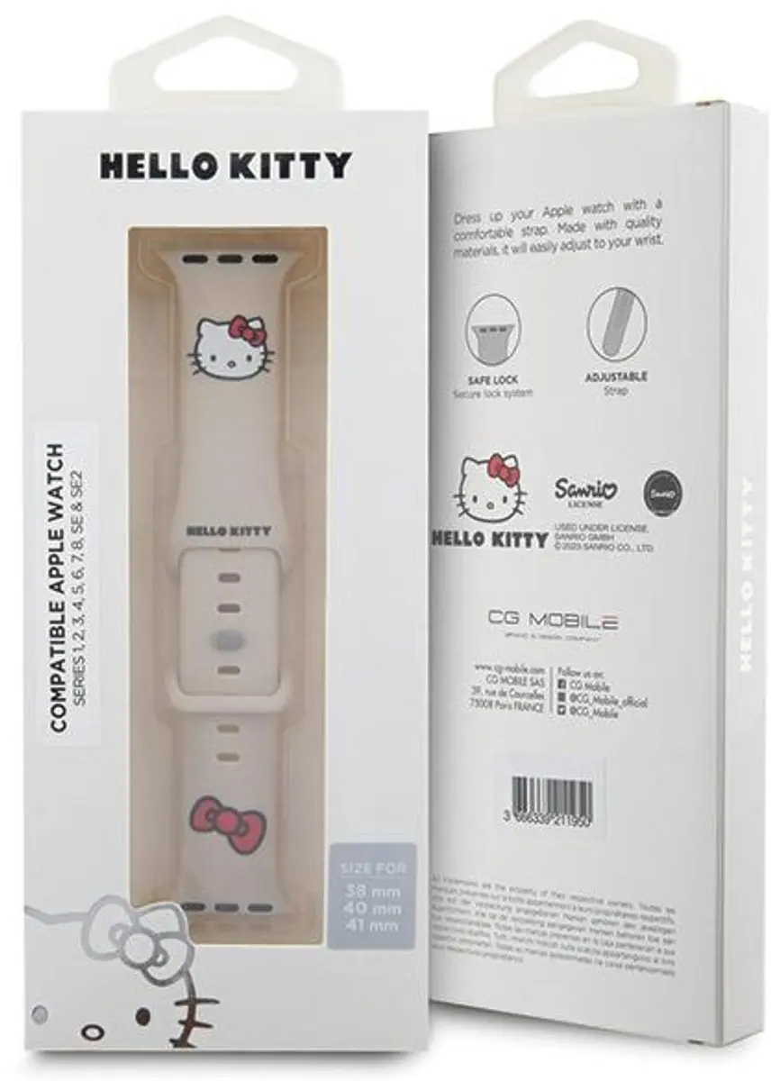 Hello Kitty Siliconen Hoofdband Apple Watch 38/40/41mm - Beige