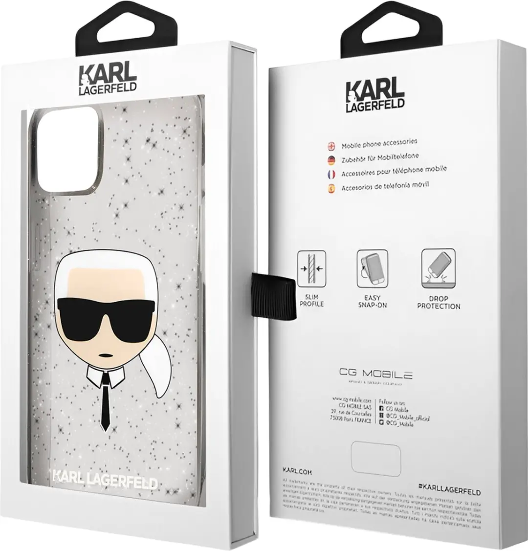 Karl Lagerfeld Hoesje iPhone 13 Mini Glitter