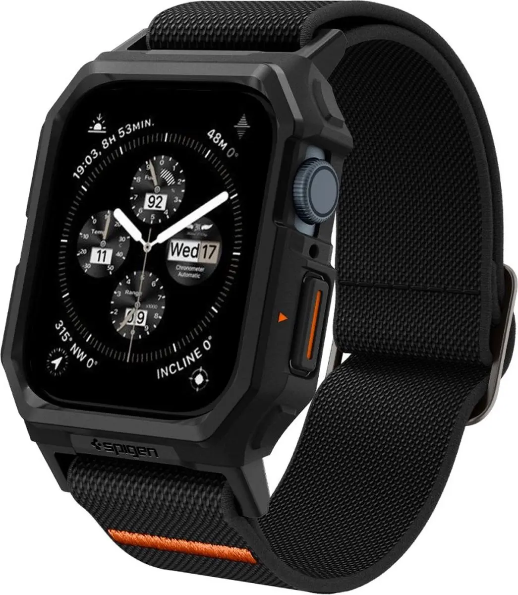 Spigen Lite Fit Pro Hoesje Apple Watch 44mm - Mat Zwart