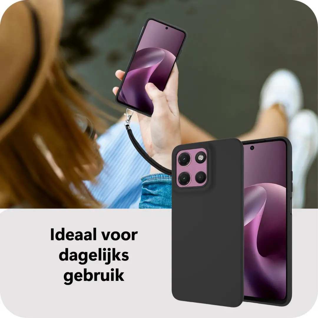 Just in Case Moto G17/G17 Power Hoesje met Koord - Zwart