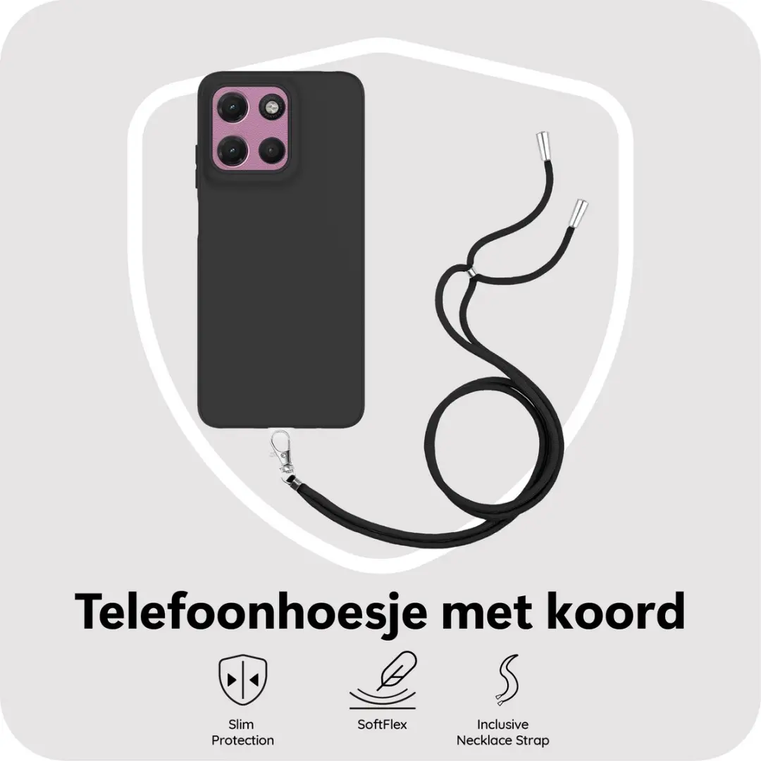 Just in Case Moto G17/G17 Power Hoesje met Koord - Zwart