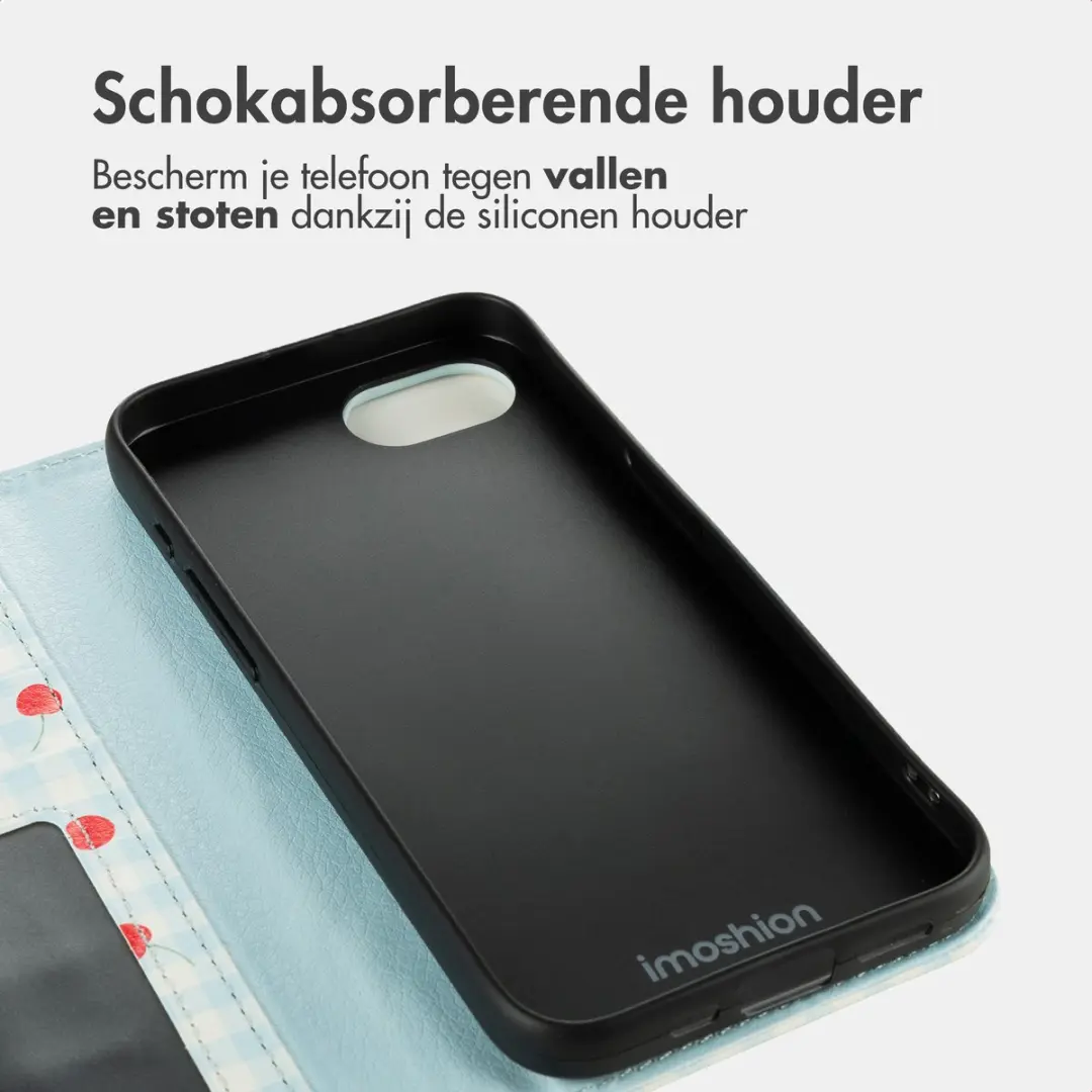 Imoshion iPhone 17e/16e Bookcase Hoesje - Cherry Check - 3 Pasjes