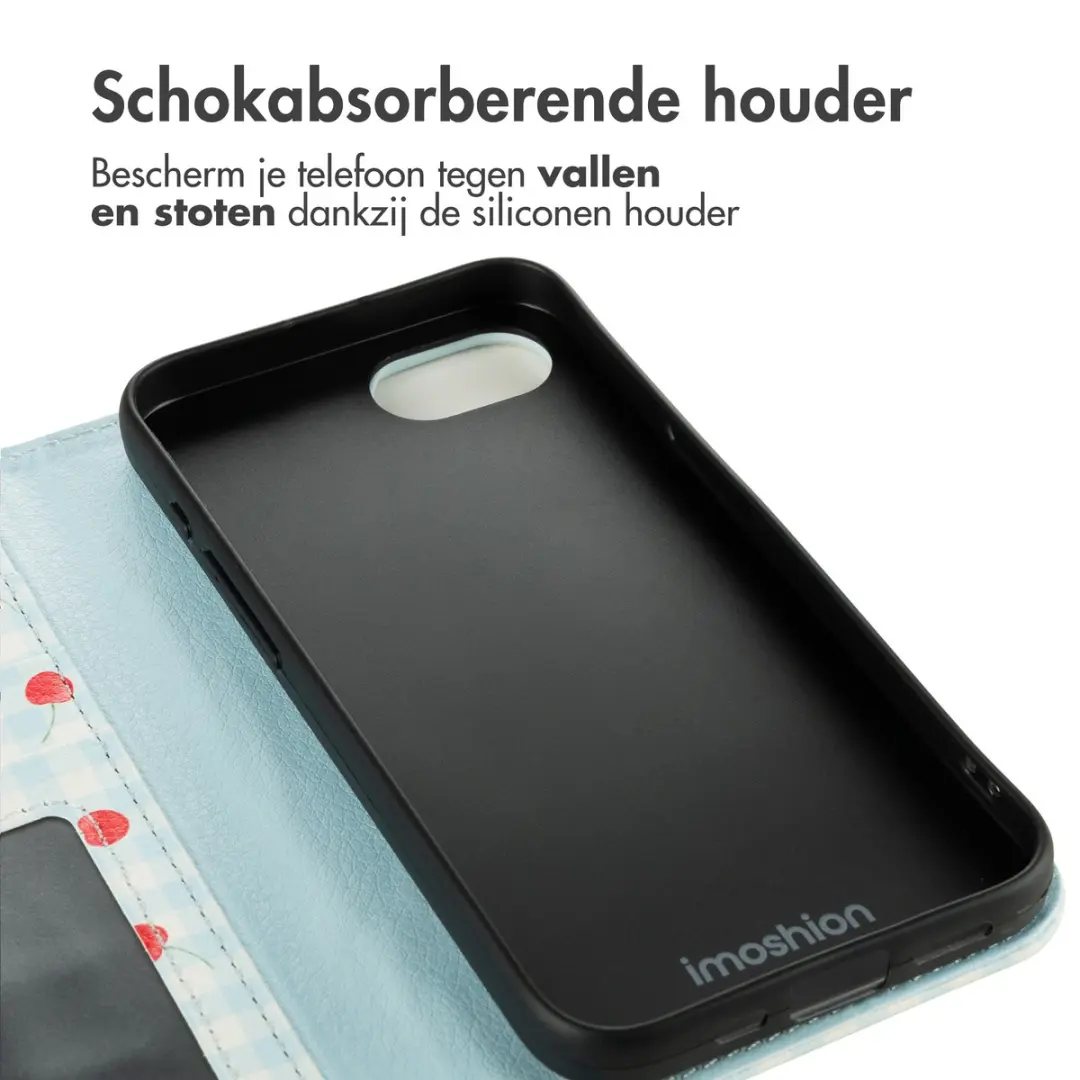 Imoshion iPhone 17e/16e Bookcase Hoesje - Cherry Check - 3 Pasjes - afbeelding 6 van 6