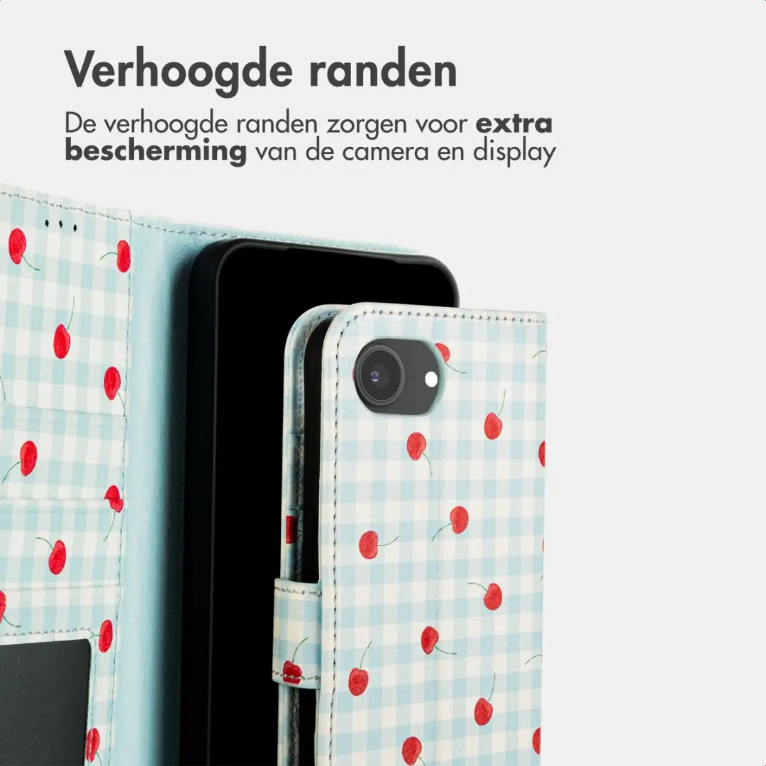 Imoshion iPhone 17e/16e Bookcase Hoesje - Cherry Check - 3 Pasjes