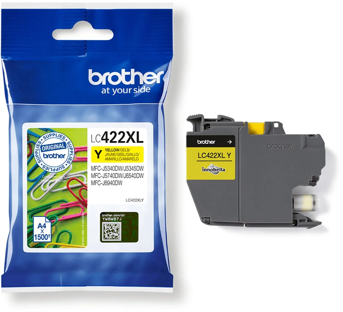Brother LC-422XLY Inktcartridge - Geel