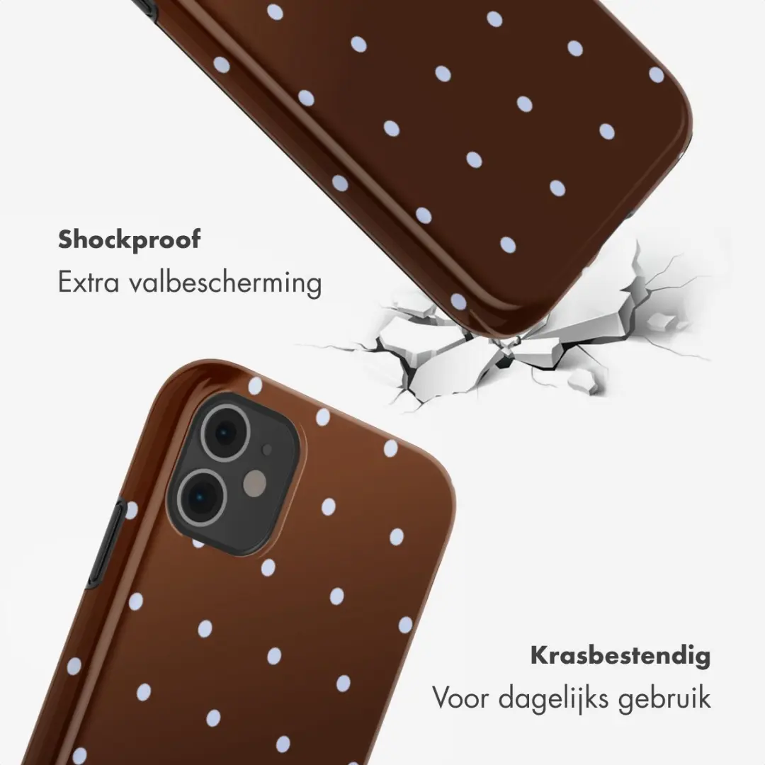 Selencia Hoesje iPhone 11 Happy Dots Chocolate