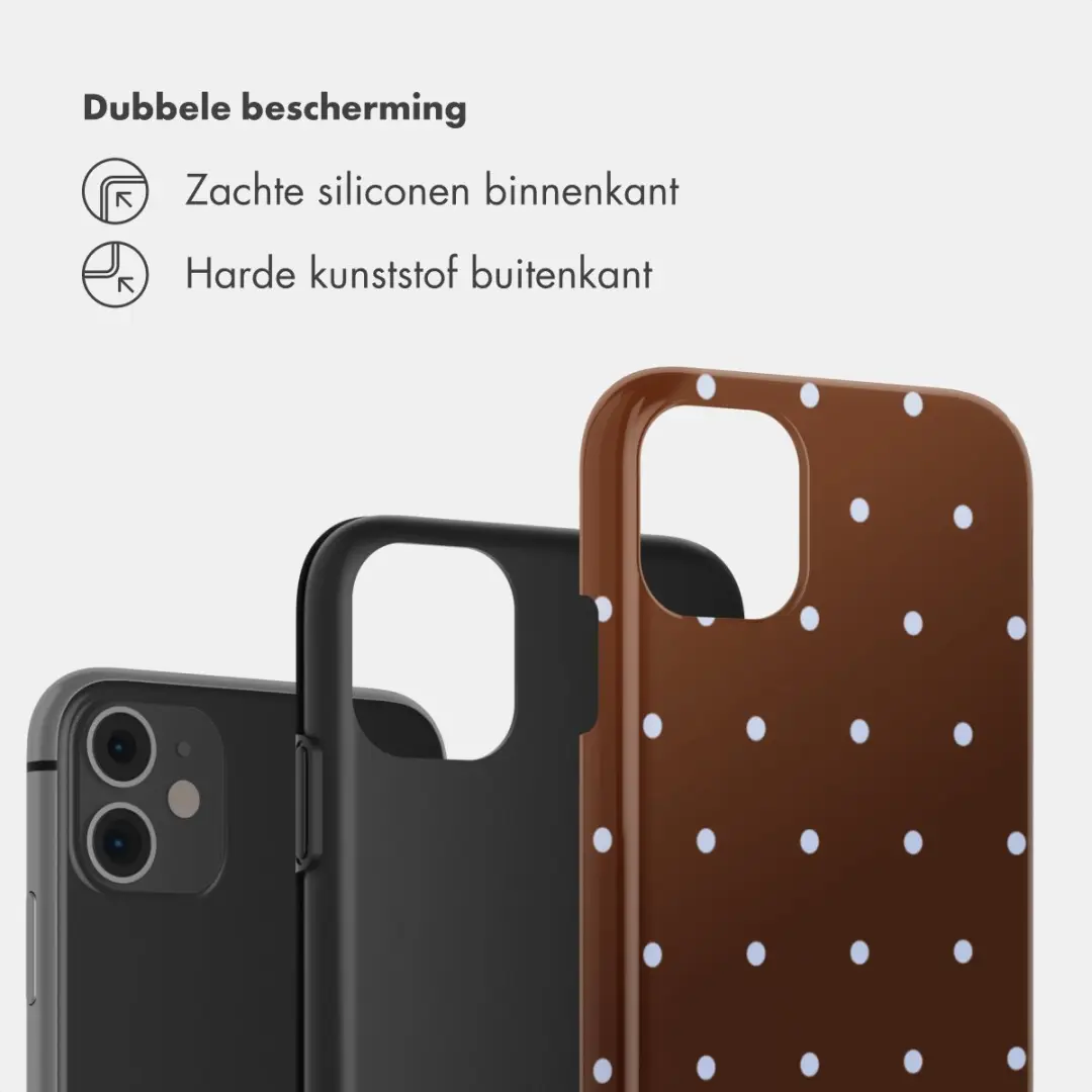Selencia Hoesje iPhone 11 Happy Dots Chocolate