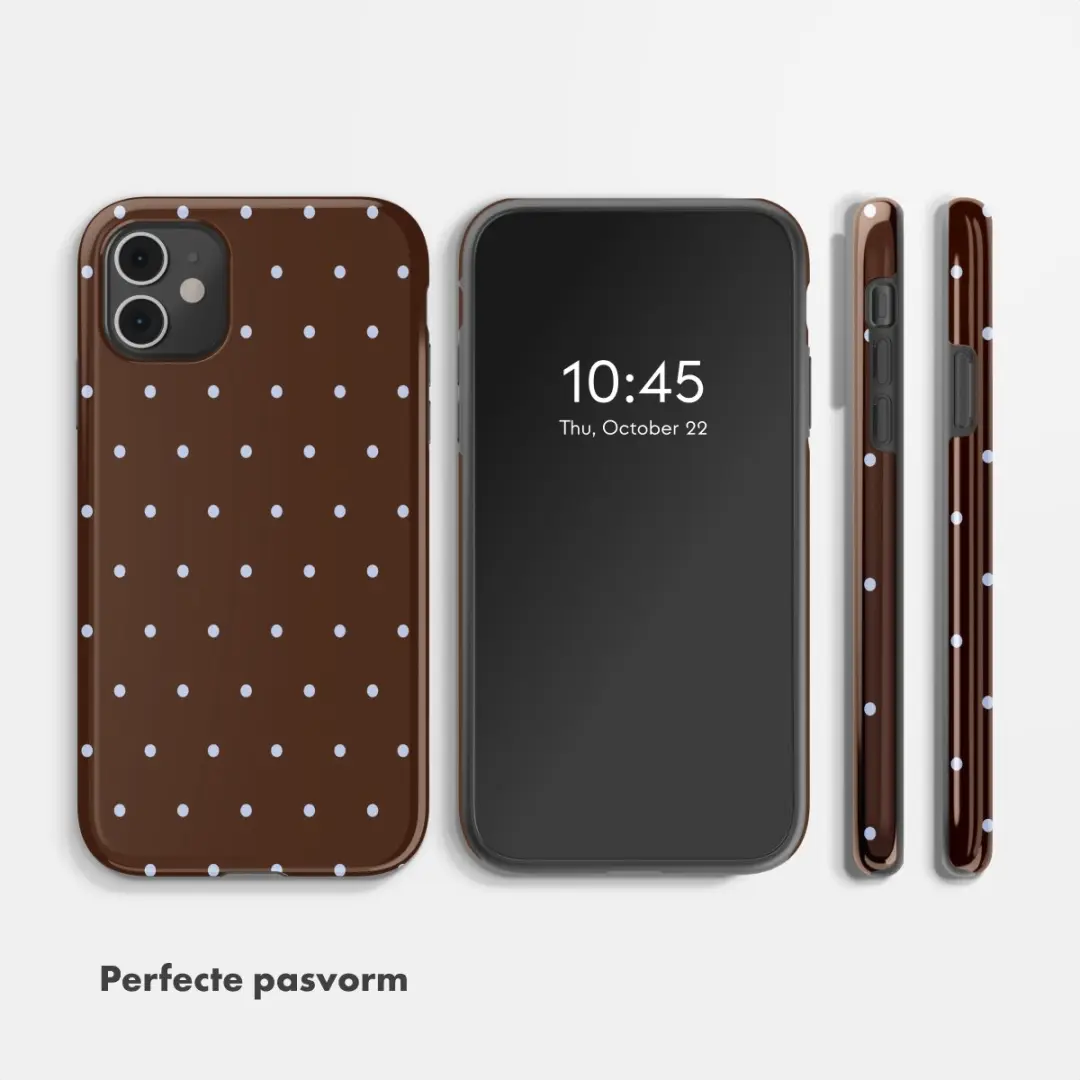 Selencia Hoesje iPhone 11 Happy Dots Chocolate