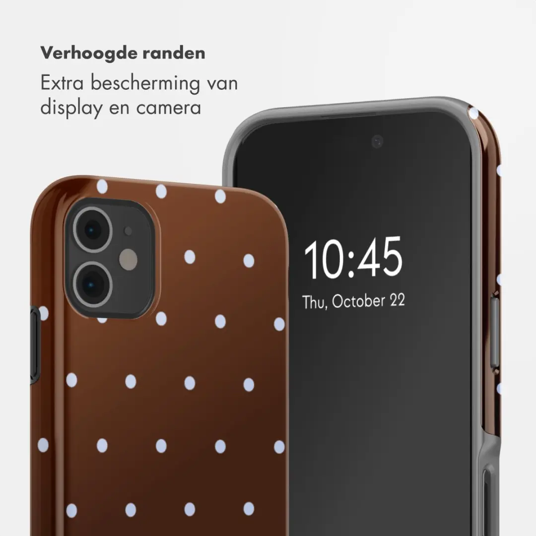 Selencia Hoesje iPhone 11 Happy Dots Chocolate