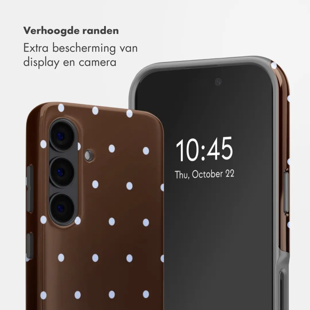 Selencia Hoesje Samsung Galaxy S24 Happy Dots Chocolate