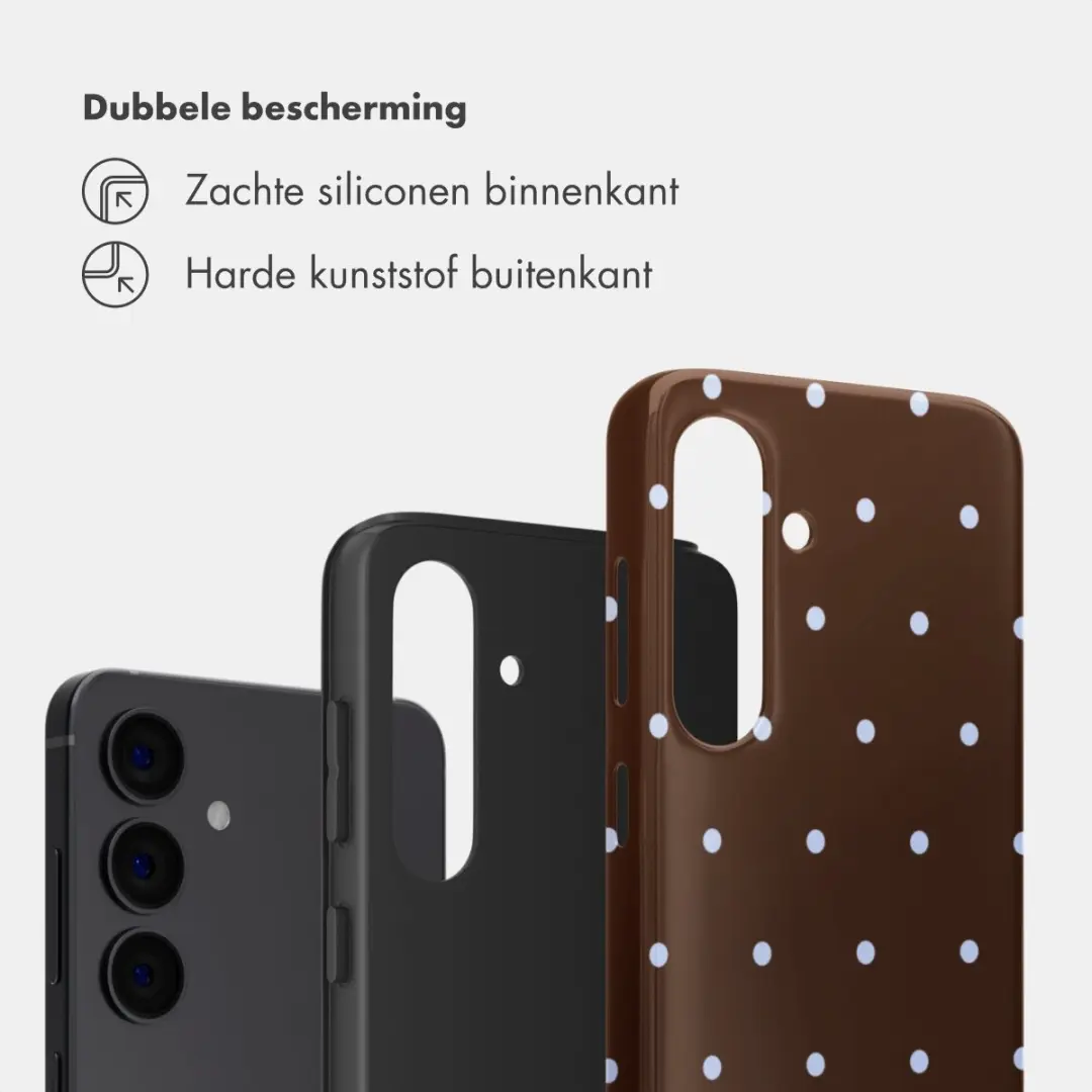 Selencia Hoesje Samsung Galaxy S24 Happy Dots Chocolate