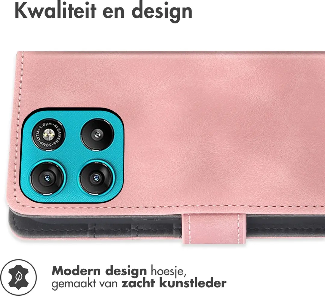 Imoshion Bookcase Hoesje Moto G77 - 3 Pasjes - Roze