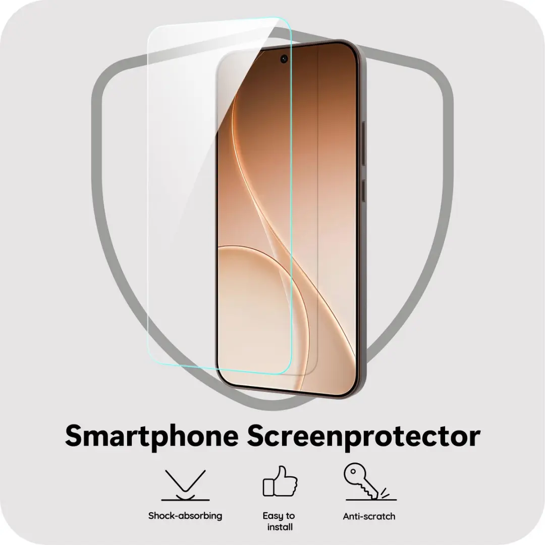 Just in Case Screenprotector Oppo Reno 15 Pro Max - Gehard Glas - afbeelding 6 van 6